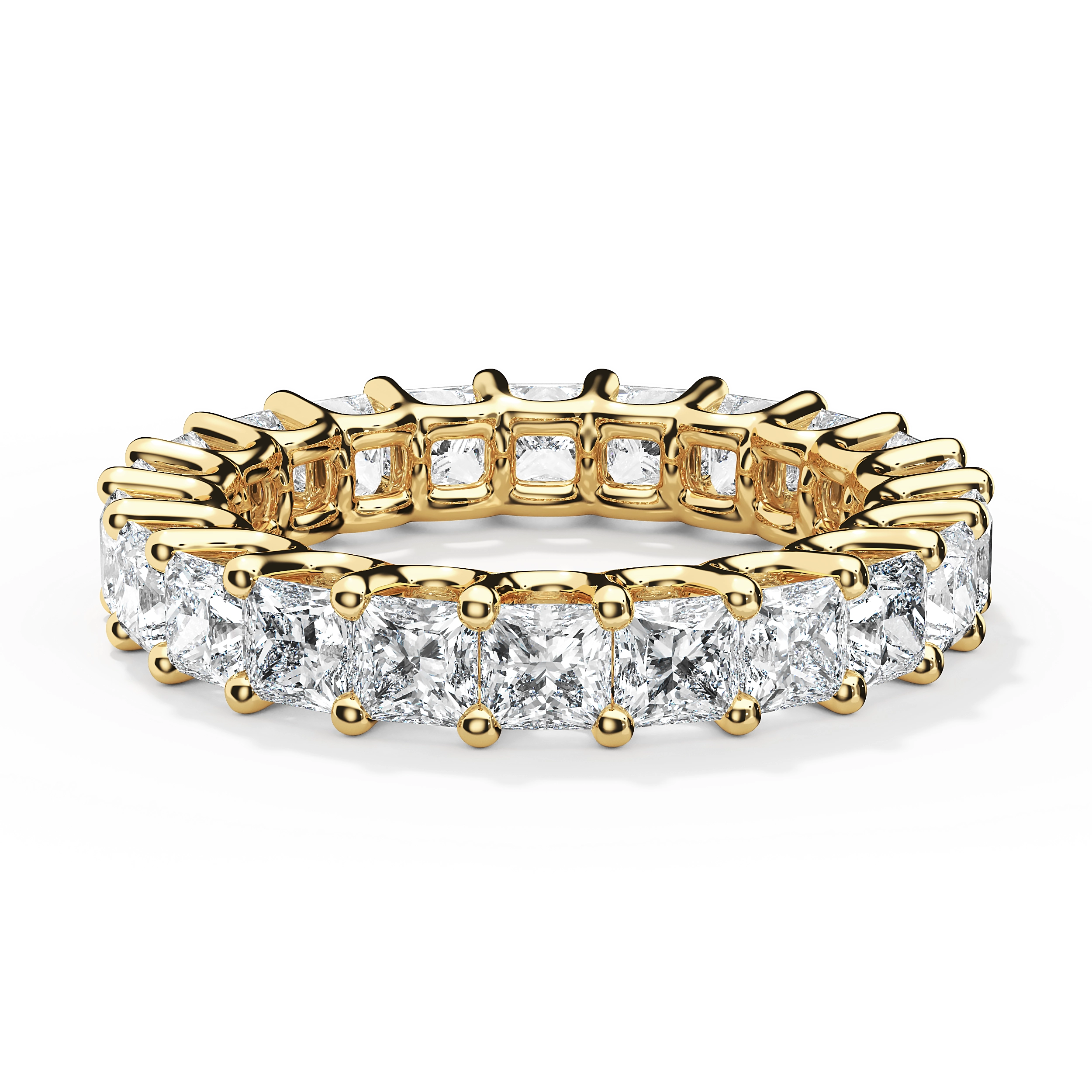 Lab-Grown Princess Diamond Eternity Wedding Band - Image 3