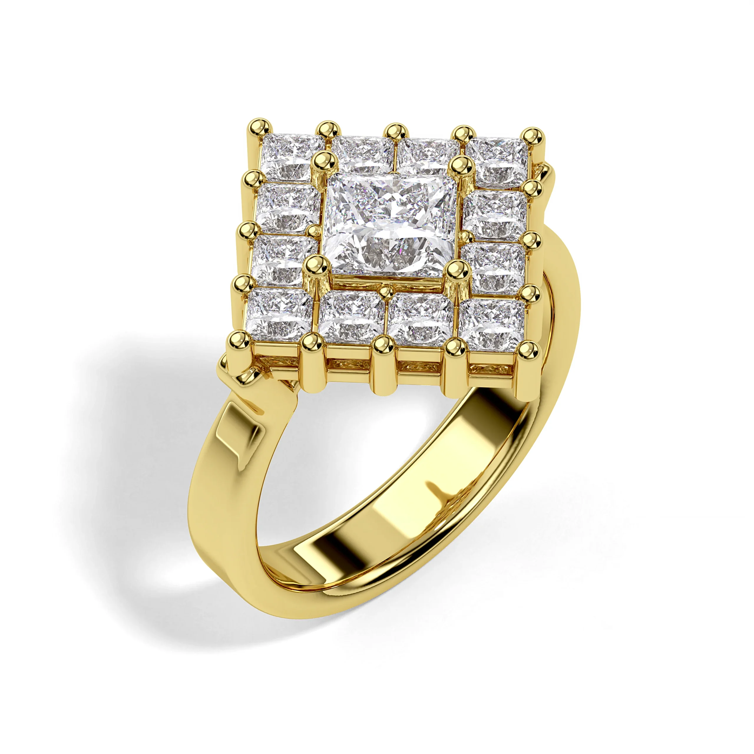 Princess Mosaic Lab-Grown Diamond Ring – 14k Gold - Image 1