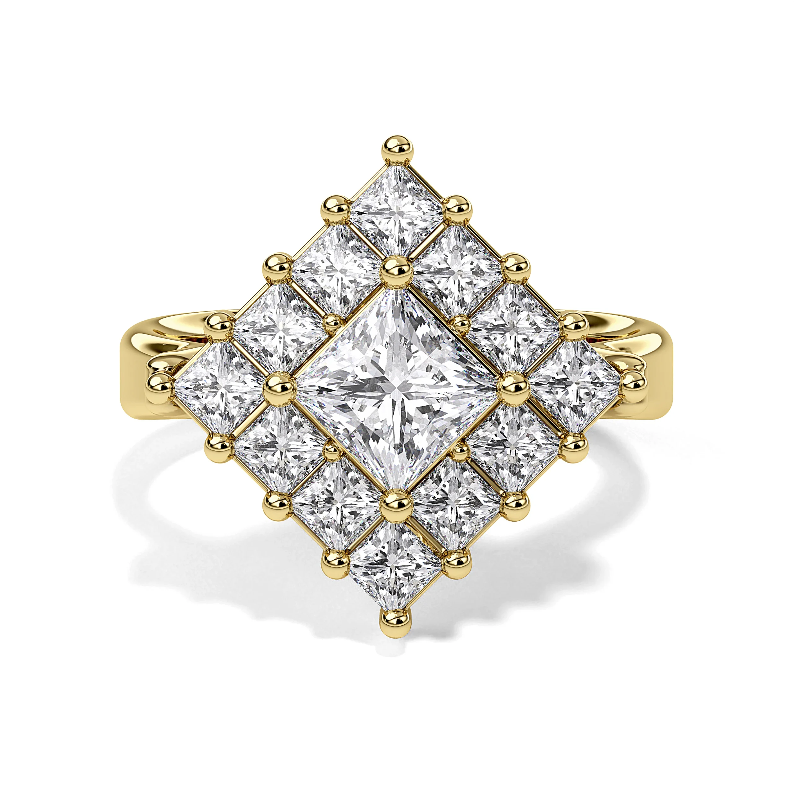 Princess Mosaic Lab-Grown Diamond Ring – 14k Gold - Image 3