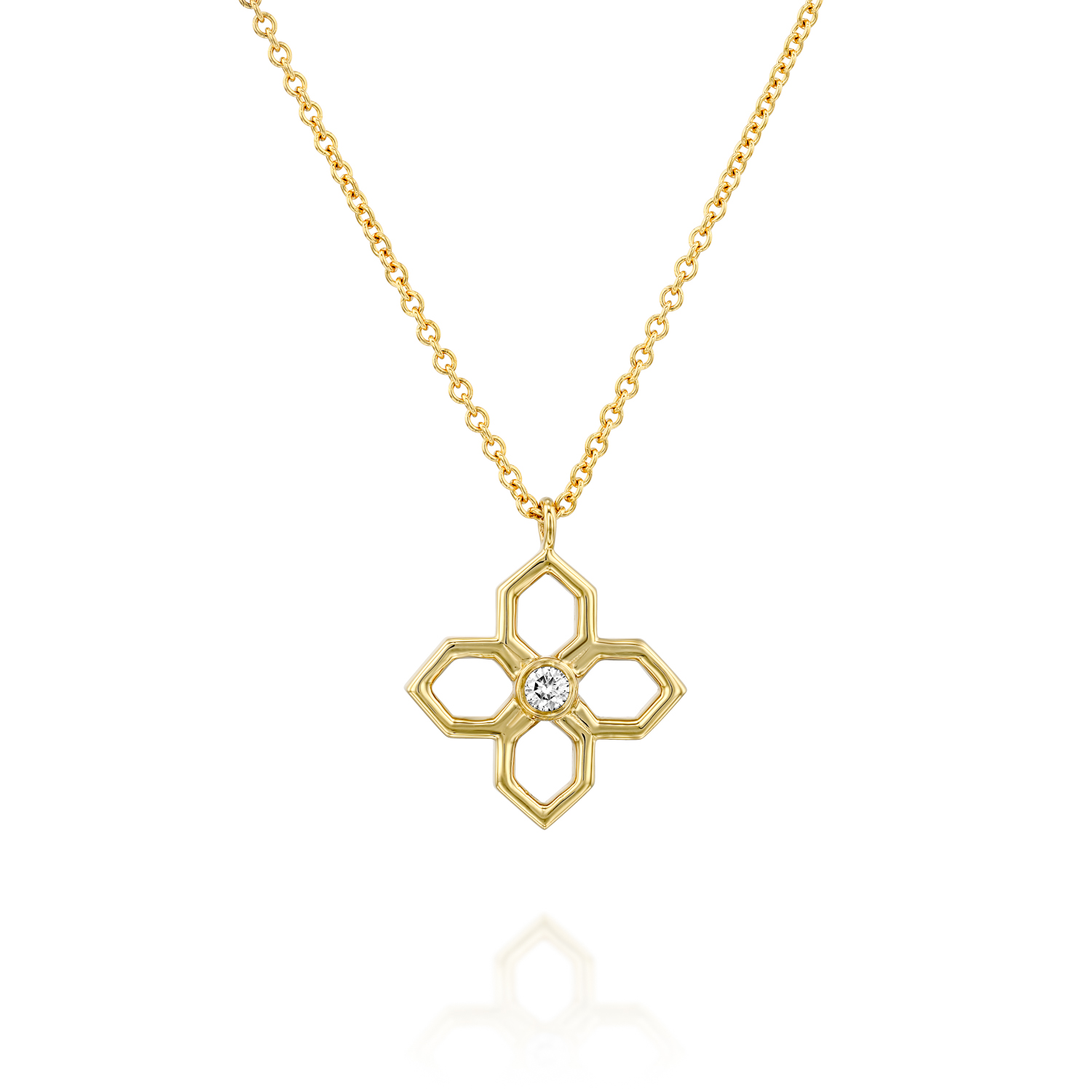 Solar Bloom 0.05 ct Diamond Pendant - Image 1