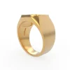 Seed of Life 14K Gold Signet Ring - Thumbnail Image 2
