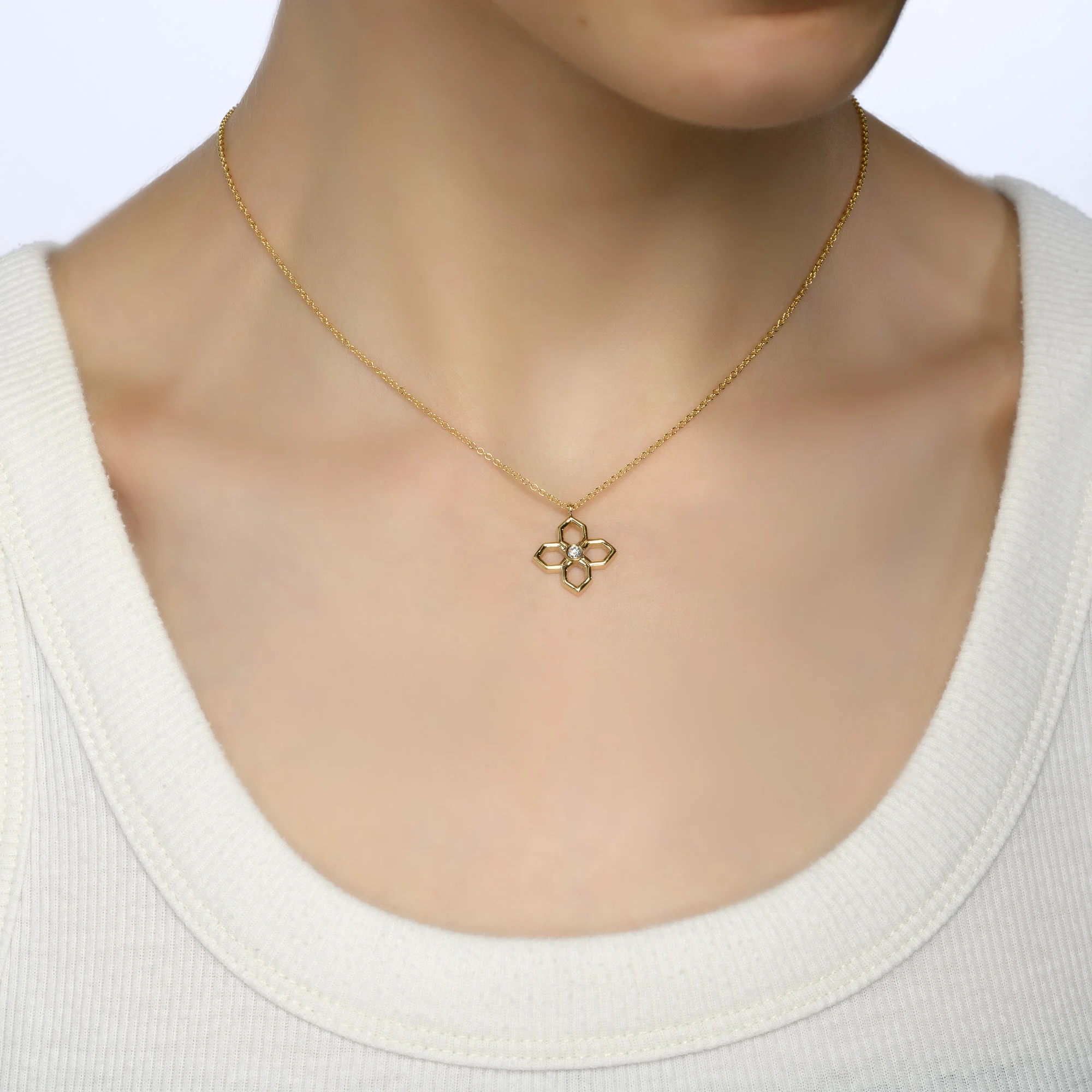 Solar Bloom 0.05 ct Diamond Pendant - Image 3