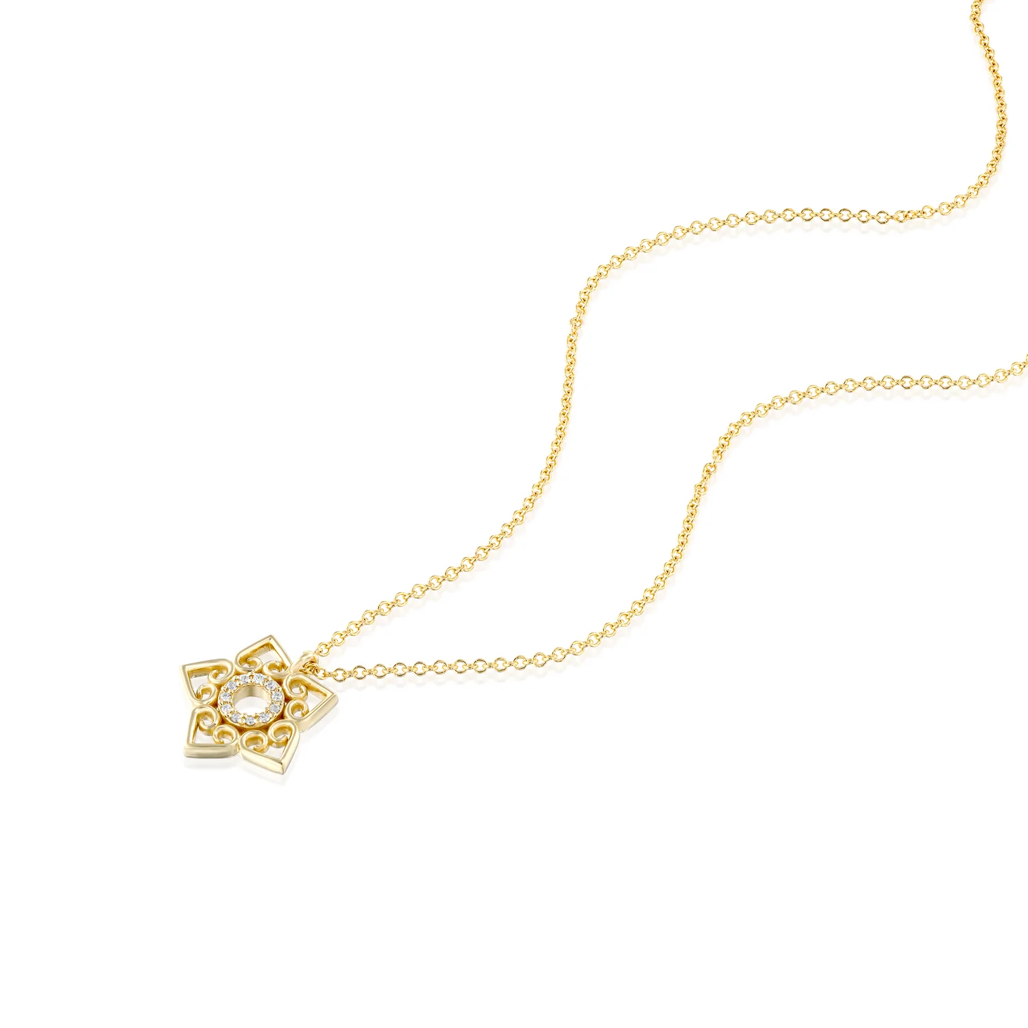 Floral Star Lab Diamond Pendant - Image 3
