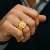 Seed of Life 14K Gold Signet Ring - Thumbnail Image 4
