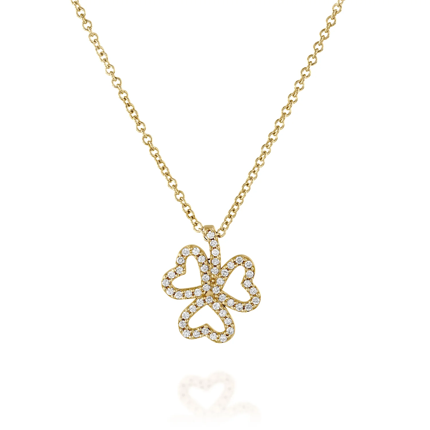 Shamrock Diamond Pendant-0.25 ct Lab-Grown, 14K Gold - Image 1