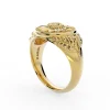Sunflower Signet Ring – Solid 14K Gold - Thumbnail Image 4