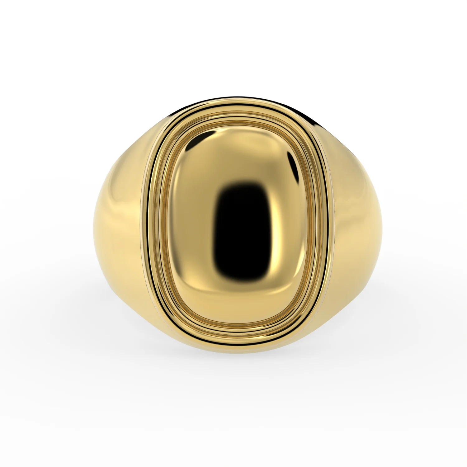Bold Crest 14K Men’s Signet Ring - Image 3