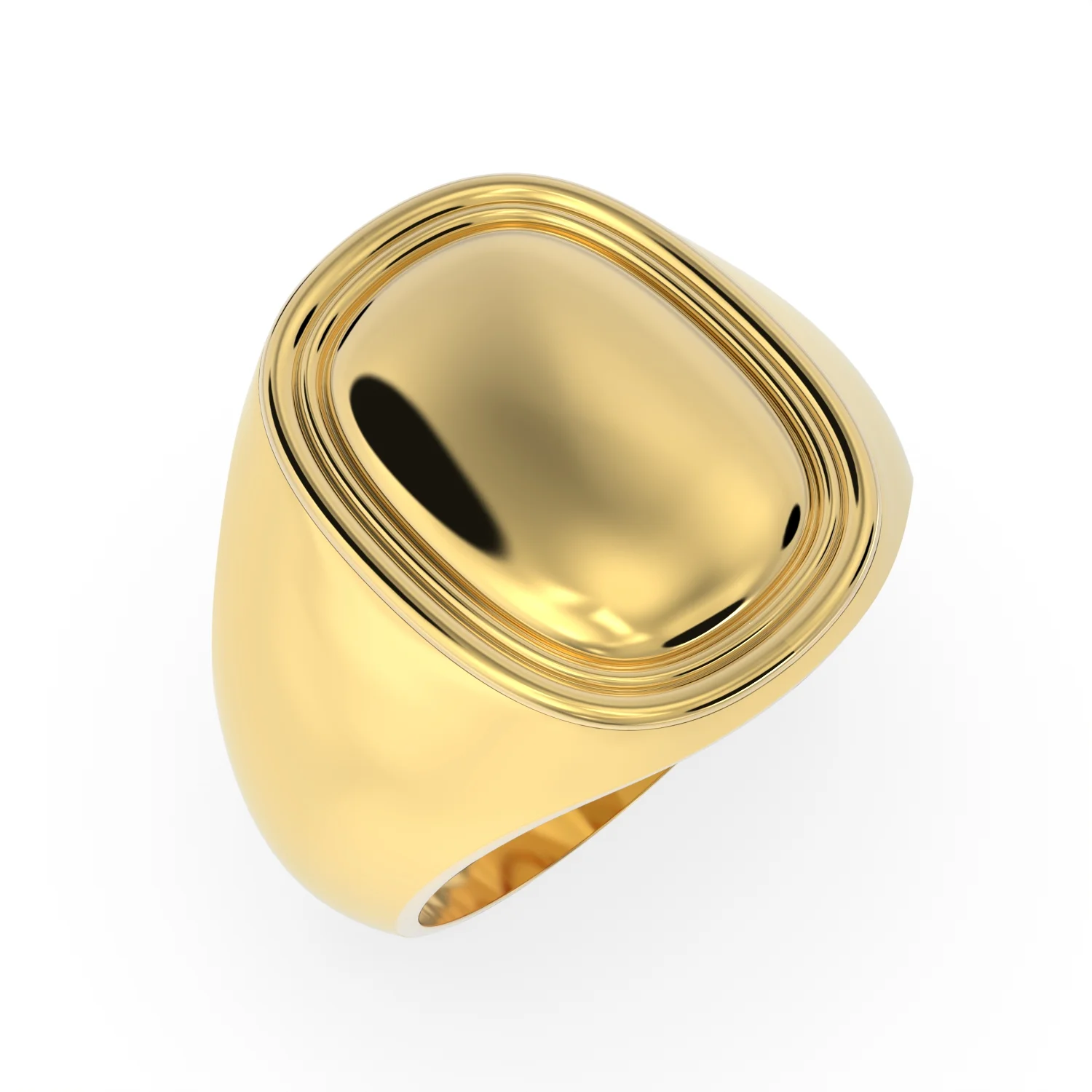 Bold Crest 14K Men’s Signet Ring - Image 4