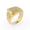 Leaf Relief Men’s Signet Ring-14K Solid Gold - Thumbnail Image 4