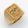 Skull Crest Men’s Signet Ring-14K Solid Gold - Thumbnail Image 1