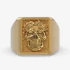 Skull Crest Men’s Signet Ring-14K Solid Gold - Thumbnail Image 4