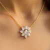 Pear Snowflower Diamond Pendant - Thumbnail Image 4