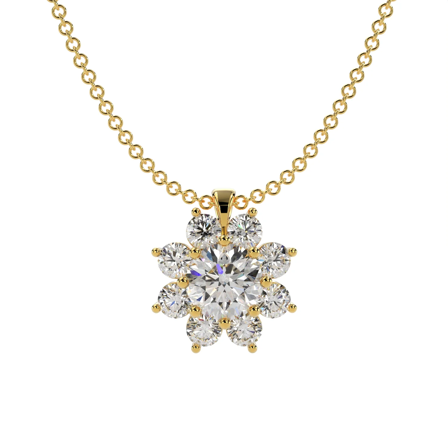Blossom Halo Diamond Pendant-1.80 ct - Image 1