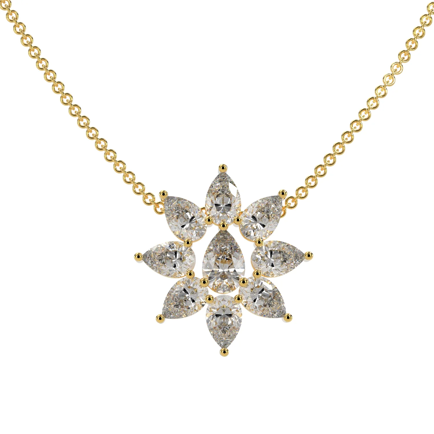 Pear Snowflower Diamond Pendant - Image 1