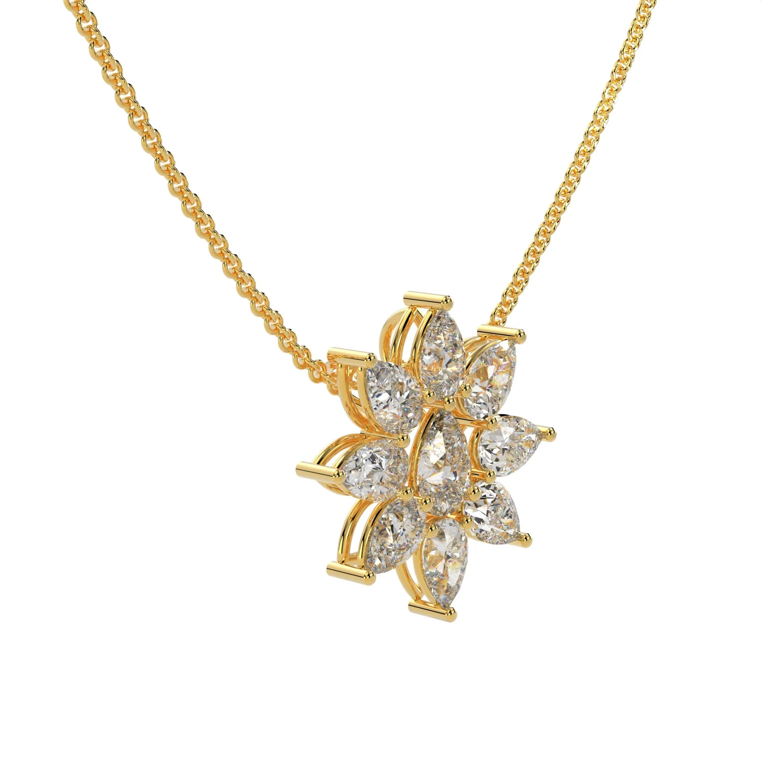 Pear Snowflower Diamond Pendant - Image 3